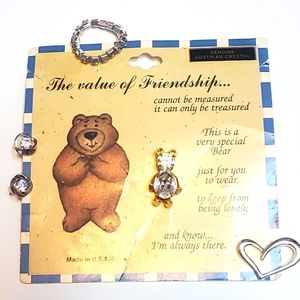 Australian Crystal Collection Bear Pin with Stone